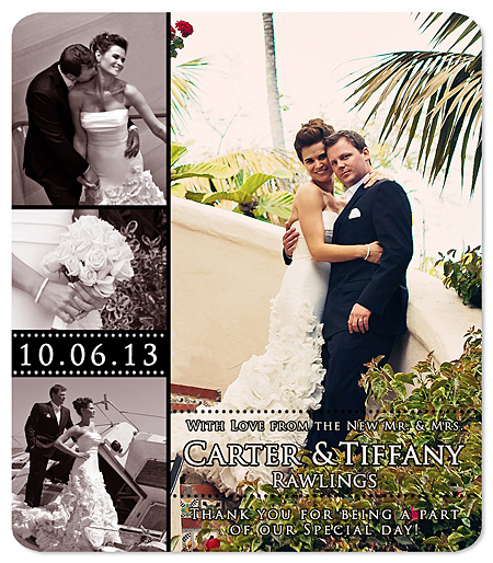 Wedding Thank You Magnet - Circle Date